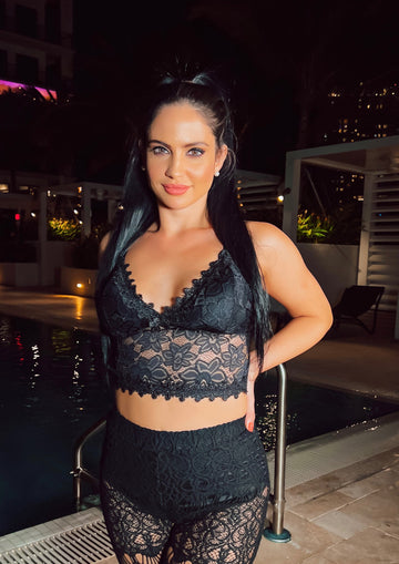 Julia's Bralette Lace Cami Top Black