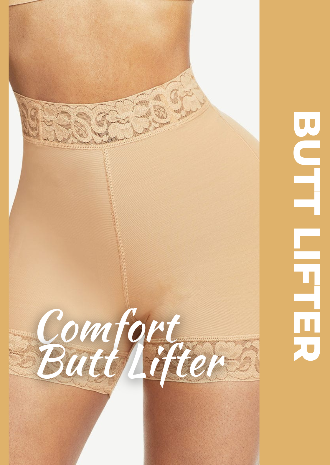Comfort High Waist Lace Butt Enhancer Panty Curve Smoothing Cream