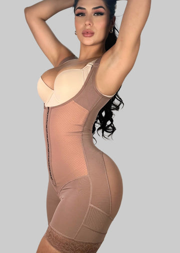 Postparto Breathable Latex Tummy Control Firm Compression + Butt Lifter Shapewear