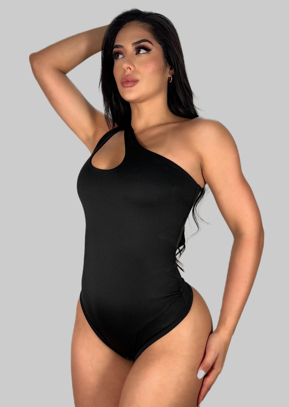 Lisa One-shoulder Shapewear Bodysuit Black