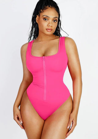 Mi Cielo Shaping Tummy Control One Piece Swimsuit Pink