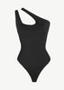Lisa One-shoulder Cut Out Shapewear Bodysuit Black