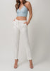 Basic Ancle Line Slack Pants White