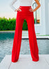 Gina High Waisted Pants Red