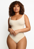 🌿 Eco-friendly Seamless Outerwear Belly Control Thong Bodysuit Cream