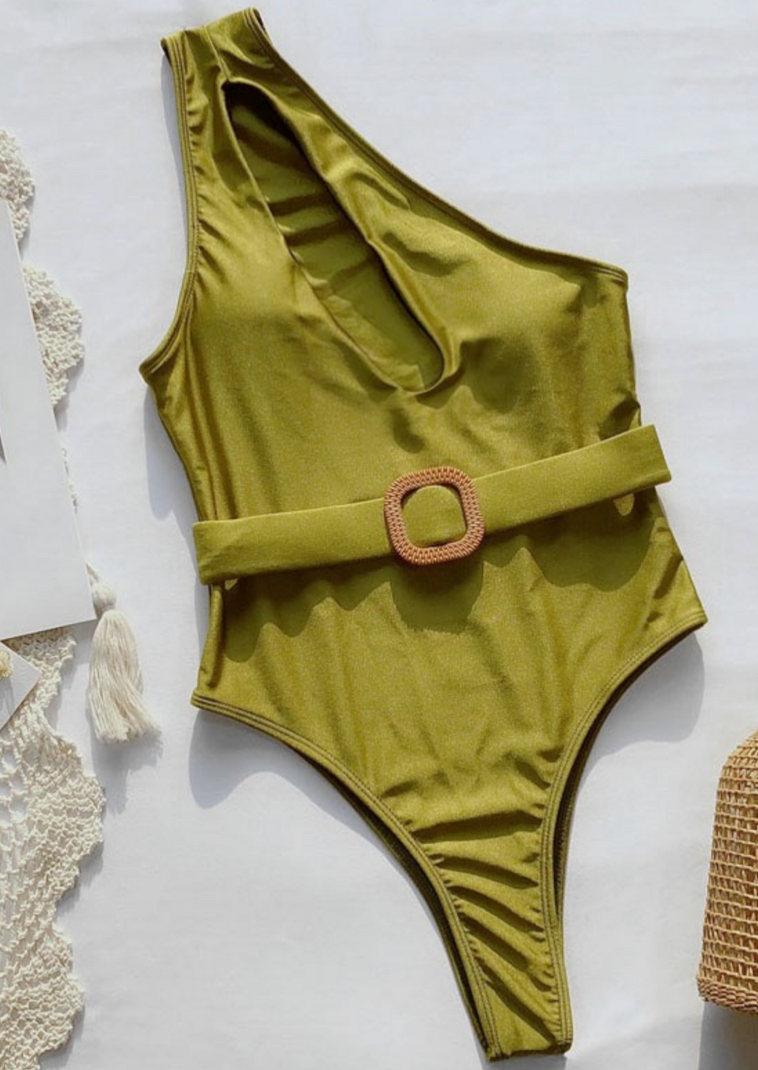 Cut Out Belted Swimsuit