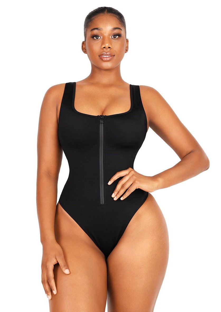 Mi Cielo Shaping Tummy Control One Piece Swimsuit Black